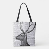 Zwart-witdeerportret Tote Bag (Achterkant)