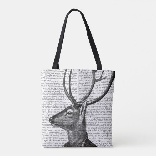 Zwart-witdeerportret Tote Bag (Achterkant)