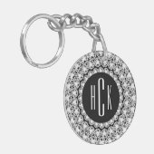 Zwart-witdiamanten afdrukken sleutelhanger (Voorkant Links)