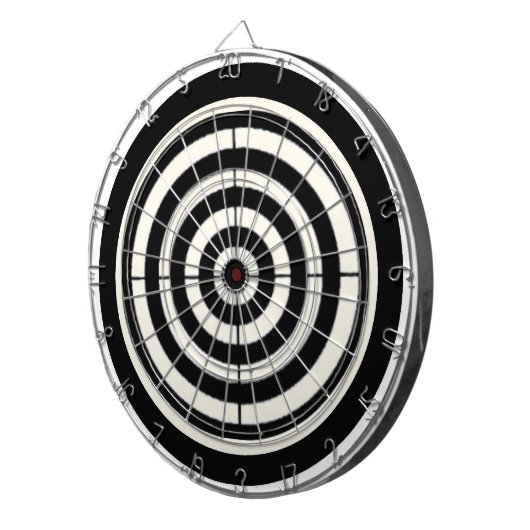 Zwart-witdoel Dartbord (Voorkant Rechts)