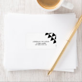 Zwart-witdriehoek Modern geometrisch adres Etiket (Insitu)