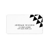 Zwart-witdriehoek Modern geometrisch adres Etiket (Voorkant)