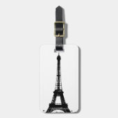 Zwart-wite Eiffeltower Bagagelabel (Voorkant verticaal)