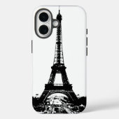 Zwart-wite Eiffeltower Case-Mate iPhone Case (Achterkant)