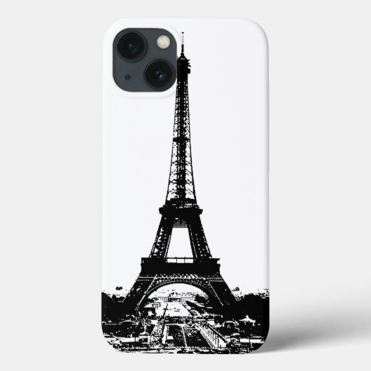 Zwart-wite Eiffeltower Case-Mate iPhone Case (Achterkant)