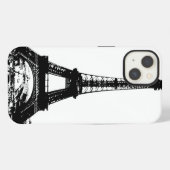 Zwart-wite Eiffeltower iPhone Hoesje (Achterkant horizontaal)