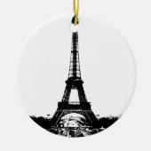 Zwart-wite Eiffeltower Keramisch Ornament (Voorkant)