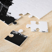 Zwart-wite Eiffeltower Legpuzzel (Zijkant)