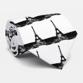 Zwart-wite Eiffeltower Stropdas (Opgerold)