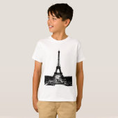 Zwart-wite Eiffeltower T-shirt (Voorkant volledig)