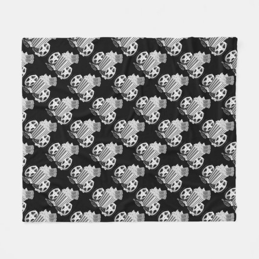 Zwart-witfilm klassieke spuit die kijkt fleece deken (Voorkant (Horizontaal))