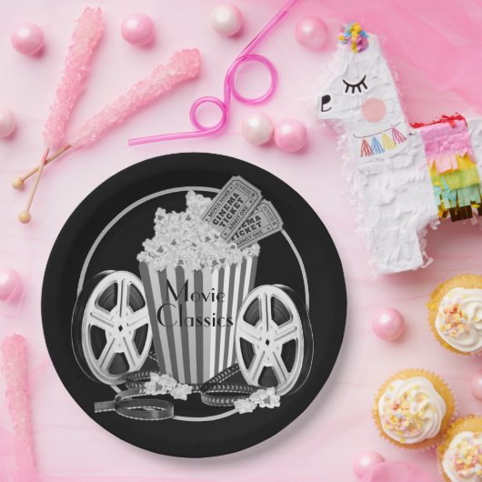 Zwart-witfilms klassiekers papieren bordje (Feest)