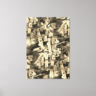Zwart-witflamboyant Geometric Abstract Canvas Afdruk