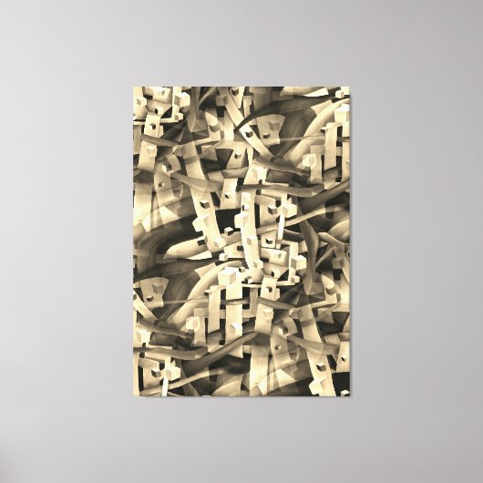 Zwart-witflamboyant Geometric Abstract Canvas Afdruk (Voorkant)
