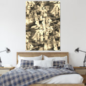 Zwart-witflamboyant Geometric Abstract Canvas Afdruk (Insitu (Slaapkamer))