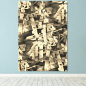 Zwart-witflamboyant Geometric Abstract Canvas Afdruk (Insitu (Houten vloer))