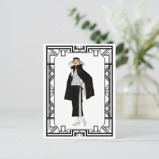  zwart-witflatpanel Mode art Briefkaart (Staand voorkant)