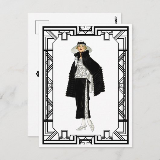  zwart-witflatpanel Mode art Briefkaart (Voorkant / Achterkant)