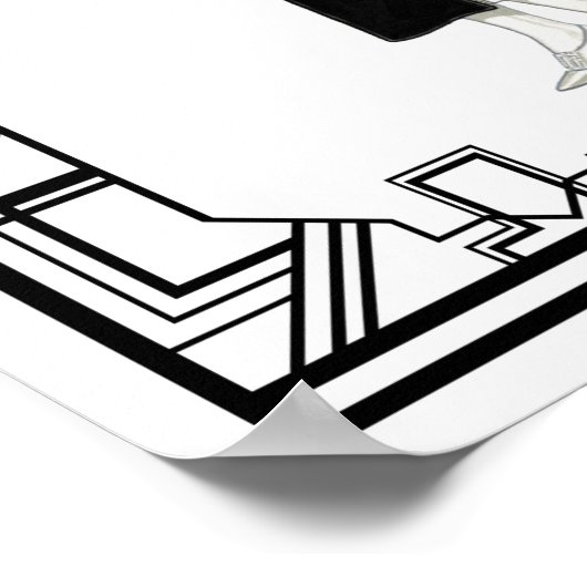 zwart-witflatpanel Mode art Poster (Hoek)