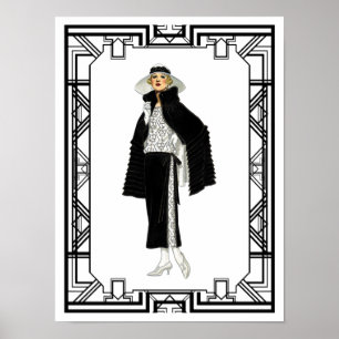 zwart-witflatpanel Mode art Poster