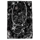 Zwart-witfluid Art Modern Abstract Medium Cadeauzakje (Voorkant)