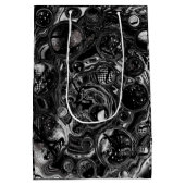 Zwart-witfluid Art Modern Abstract Medium Cadeauzakje (Achterkant)