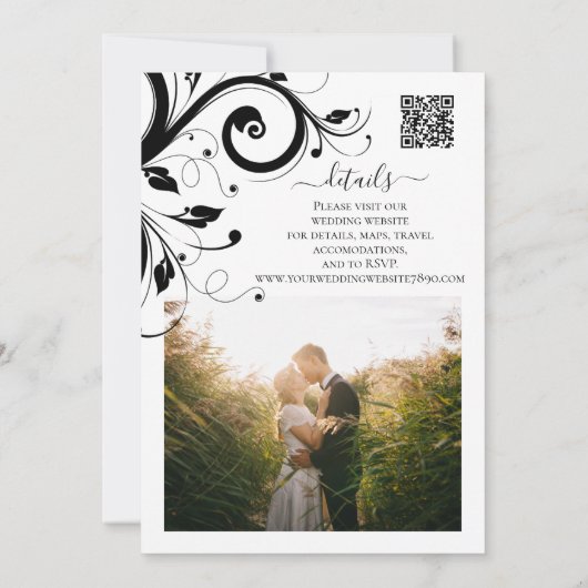 Zwart-witfoto en QR-code Kaart (Achterkant)