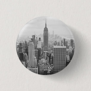 Zwart-witfoto van New York City Ronde Button 3,2 Cm