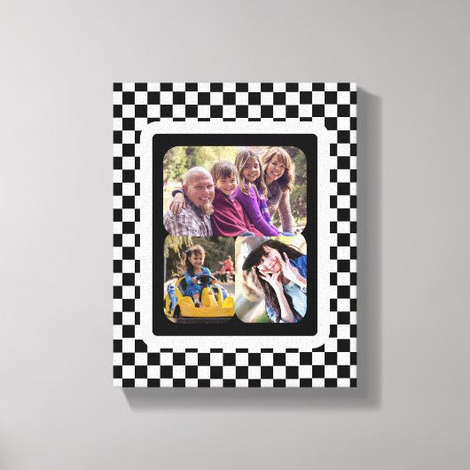 Zwart-witfotocollage Canvas Afdruk (Voorkant)