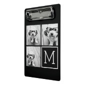 Zwart-witfotocollage met monogram mini klembord (Angled2)