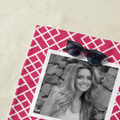 Zwart-witfotocollage | Roze monogram Strandlaken (In situ)