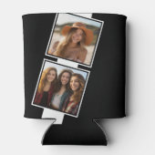 Zwart-witfotocollage vierkantjes, speciaal geperso blikjeskoeler (Achterkant)