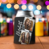 Zwart-witfotocollage vierkantjes, speciaal geperso blikjeskoeler