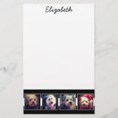 Zwart-witfotocollage vierkantjes, speciaal geperso briefpapier (Voorkant)