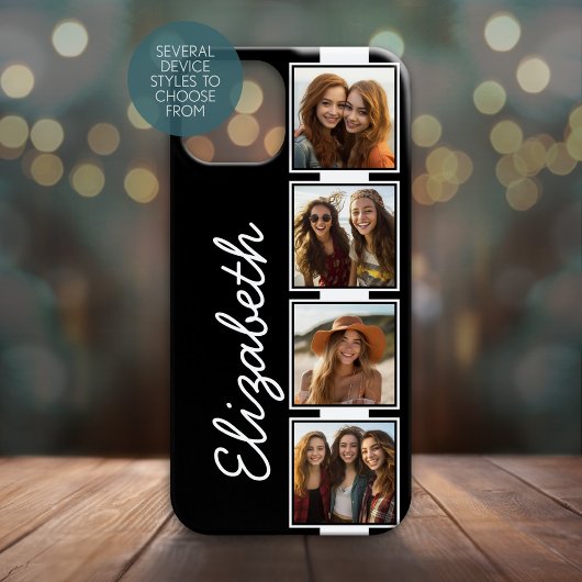 Zwart-witfotocollage vierkantjes, speciaal geperso Case-Mate iPhone case