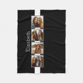 Zwart-witfotocollage vierkantjes, speciaal geperso fleece deken (Voorkant)