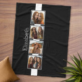 Zwart-witfotocollage vierkantjes, speciaal geperso fleece deken