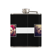 Zwart-witfotocollage vierkantjes, speciaal geperso heupfles (Achterkant)