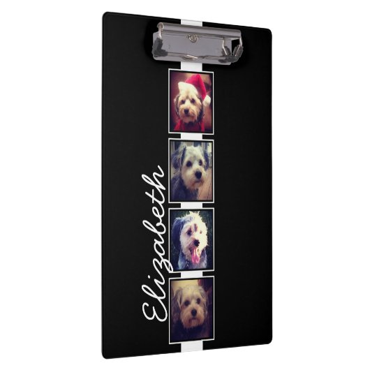 Zwart-witfotocollage vierkantjes, speciaal geperso klembord (Rechts)