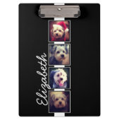 Zwart-witfotocollage vierkantjes, speciaal geperso klembord (Voorkant)