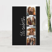 Zwart-witfotocollage vierkantjes, speciaal geperso notitiekaartje (Voorkant)