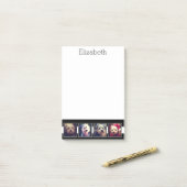 Zwart-witfotocollage vierkantjes, speciaal geperso post-it® notes (Op bureau)