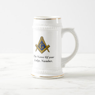 Zwart-witfreemason-kompas Bierpul