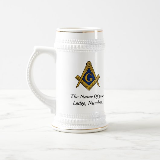 Zwart-witfreemason-kompas Bierpul (Links)