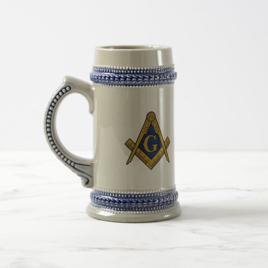 Zwart-witfreemason-kompas Bierpul (Links)