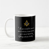 Zwart-witfreemason-kompas Koffiemok (Links)