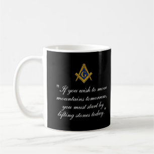 Zwart-witfreemason-kompas Koffiemok