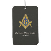 Zwart-witfreemason-kompas Luchtverfrisser (Voorkant)