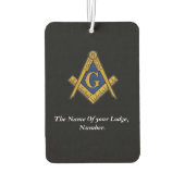 Zwart-witfreemason-kompas Luchtverfrisser (Achterkant)