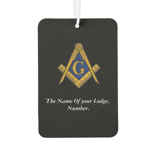 Zwart-witfreemason-kompas Luchtverfrisser (Achterkant)